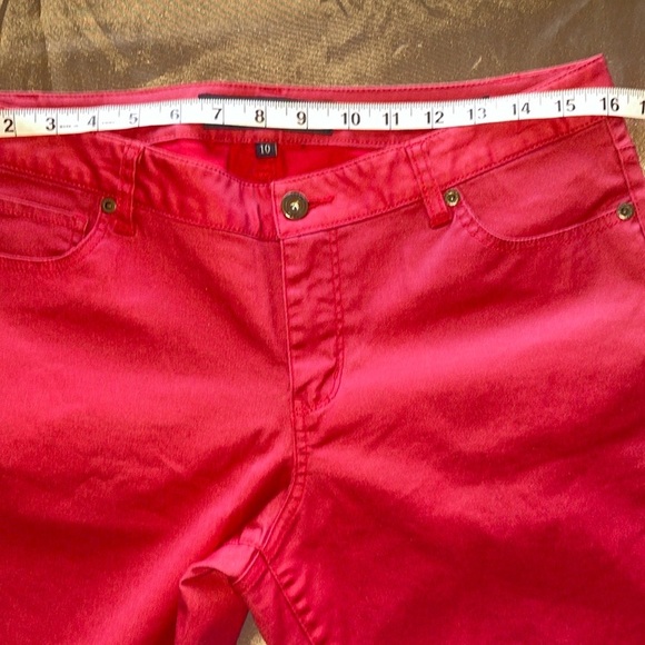 Salt Works Red Coated Denim Jeans Stretch Mid-Rise Classic Style Size 10 - Picture 9 of 12